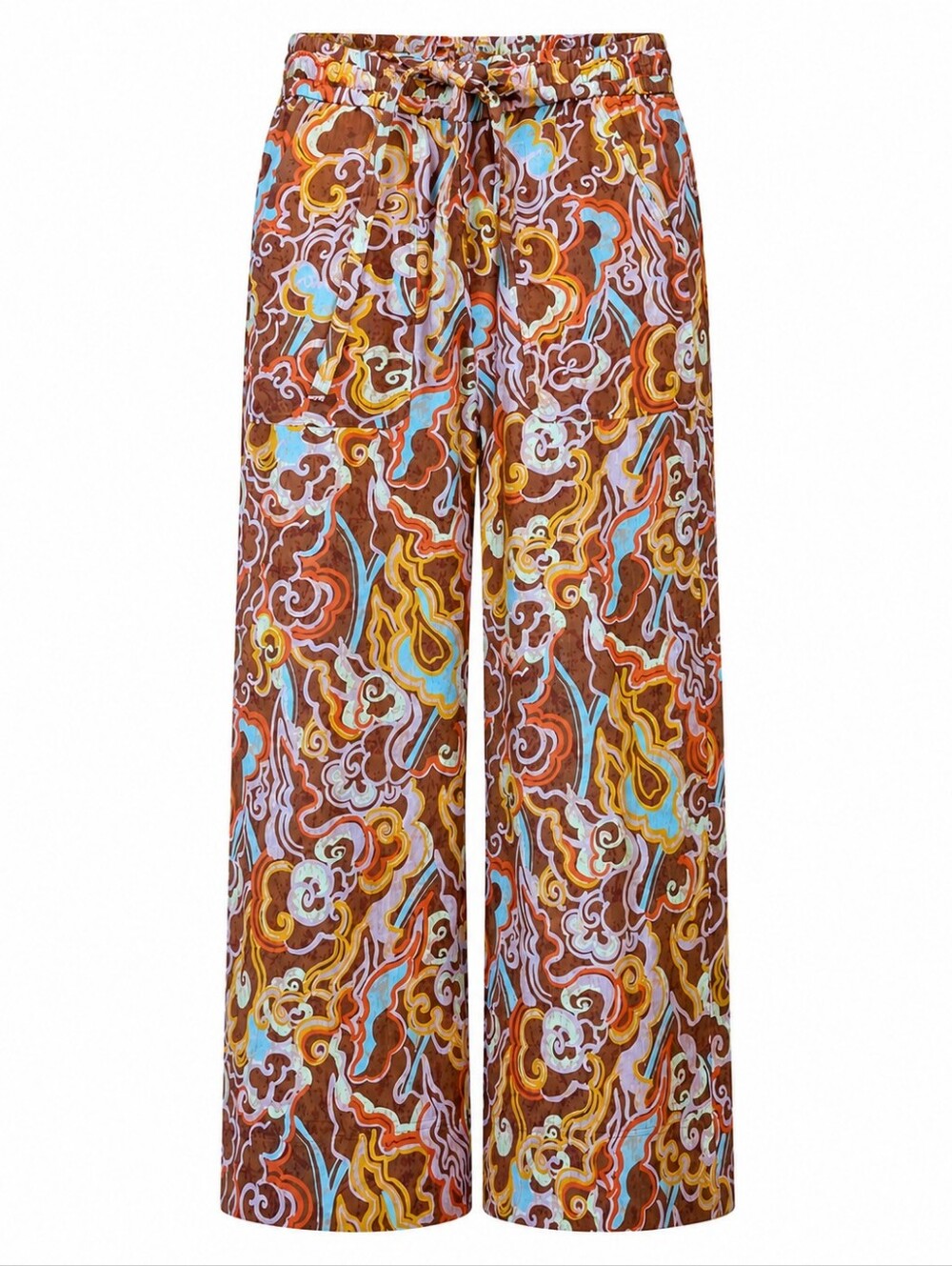 A.L.C. Naomi Print 100% Linen Wide Leg Palazzo Pants